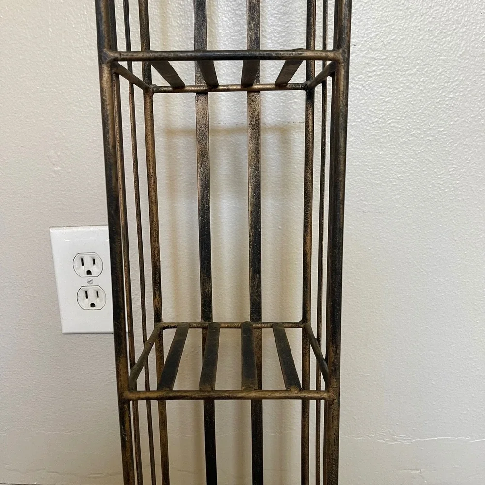 Vtg metal 40 CD PS1 Retro Video Game‎ Holder Rack Shelf Tower Stand granny leaf